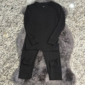 Little Sleepies Black Two Piece Set Size 4T.
